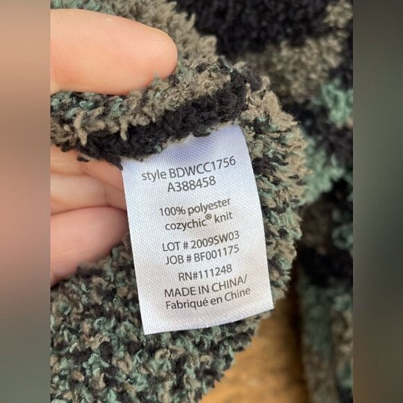 Barefoot Dreams cozychic seasode crew neck pullover green camo small - Picture 5 of 8